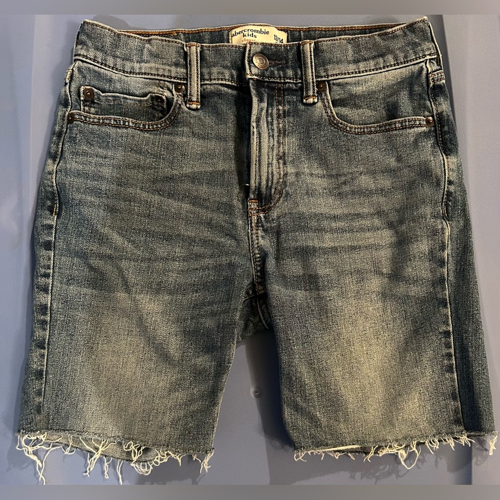 🔥abercrombie and fitch kids jean shorts "jorts" size 13/14